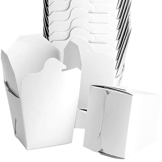 Large US-Made 32Oz Chinese Togo Boxes 50Pk. Leakproof Microwavable Takeout Containers are BPA-Free and Recyclable. Stackable To-Go Pails Keep Food Fresh. Great for Wedding or Asian Restaurant.
