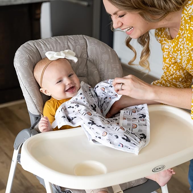 BABYBOET Splat Mat for Baby – Under High Chair Floor Mat Protects Wood, Vinyl and Carpet from Spills – Waterproof 4 Layer Baby Mat Bundle with Waterproof Matching Smock (51” x 51”)