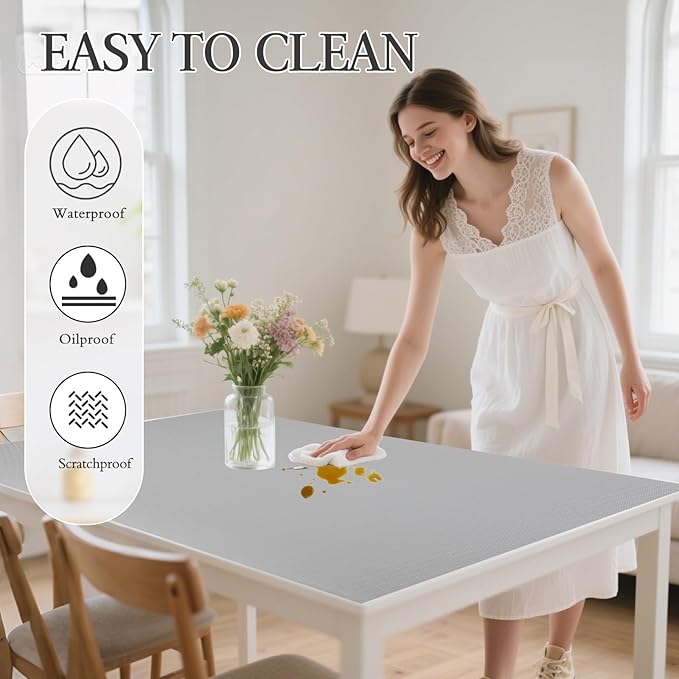 Beautysaid Shelf and Drawer Liner for Kitchen Cabinet, Non Adhesive Non Slip Shelf Paper Waterproof Washable Thickened for Dresser Pantry Shelve Bathroom Protector Liner(Light Grey,18 in x 10 FT)