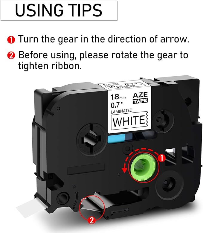 GREENCYCLE Compatible for Brother P-Touch TZ TZe Label Tape 18mm 0.7" 3/4-Inch Black/Red/Blue on White, Black/Blue/White on Clear for PT-P710BT PTD400 PTD400AD PTD600 PT-P700 Label Maker-6 Pack
