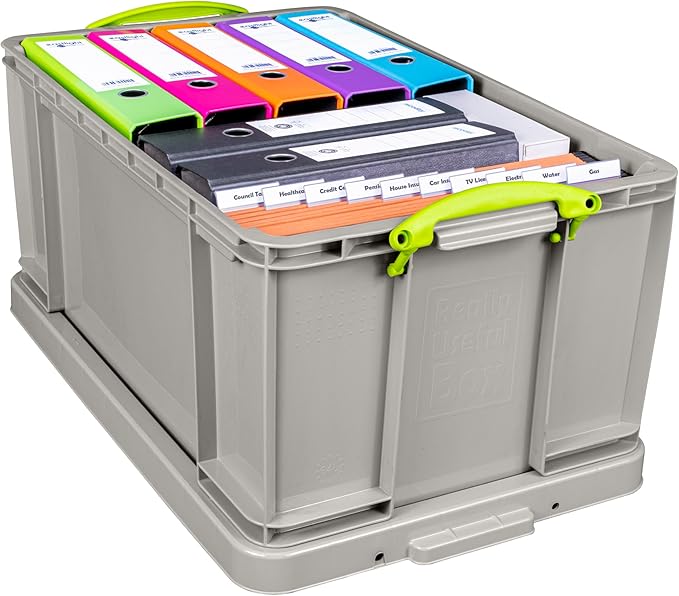 Really Useful Plastic Storage Box 64 Litre Recycled Dove Grey