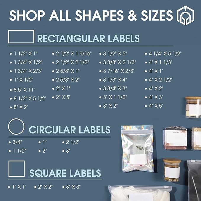 1 3/4" X 2/3" Matte White Printable Labels for Inkjet and Laser Printers - 30 Sheets, 1800 Custom Stickers for Return Address Labels, Price Tags, File Folders - Spartan Industrial Template R003