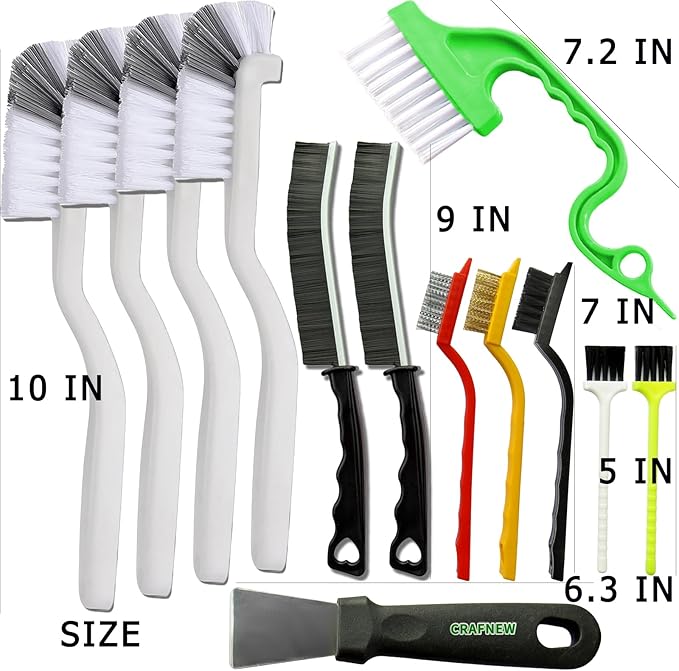 13Pcs Small Cleaning Brush Set, Hard Bristle Crevice Cleaning Brush, Long Handle Household Cleaning Tool Suitable for Cups, Bottles, Teapots, Corners, Sinks, Faucets, Toilets
