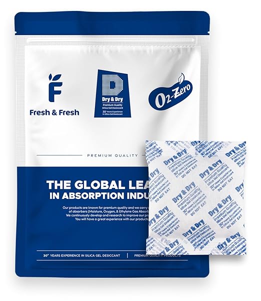 Dry & Dry 100 Gram [10 Packets] Silica Gel Packets Desiccants, Silica Packets - Rechargeable Silica Gel Packs, Desiccants Packets, Silica Gel