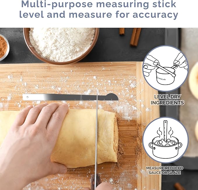 CuttleLab Measuring Cups and Measuring Spoons Set of 14 - Stainless Steel Measuring Cups and Spoons Set, Includes 1/8 Teaspoon Measuring Spoon, 1/8 Cup Measuring Cup, Leveler Dry (14, Farmhouse)