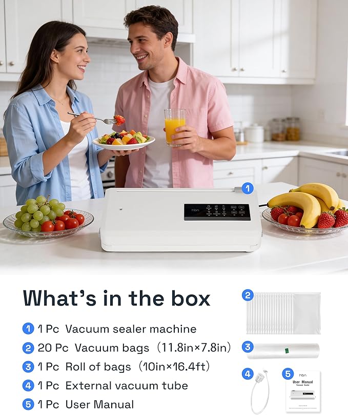 Vacuum Sealer CP-UFK-2042 – Automatic Food Sealer, Dry & Moist Modes, Compact, Efficient, and Leak-Proof, for Home and Kitchen Use