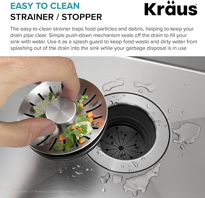 KRAUS Universal Kitchen Sink Strainer/Stopper for Garbage Disposals, GDC-4