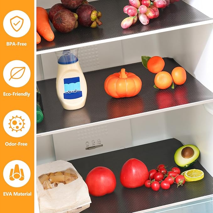 Shelf Liners 11 inch x 20 ft Shelf Liners for Kitchen cabinets nonstick Lining Drawer Mats EVA Protector for Cupboard (Translucent Black,11 inch x 20 ft)