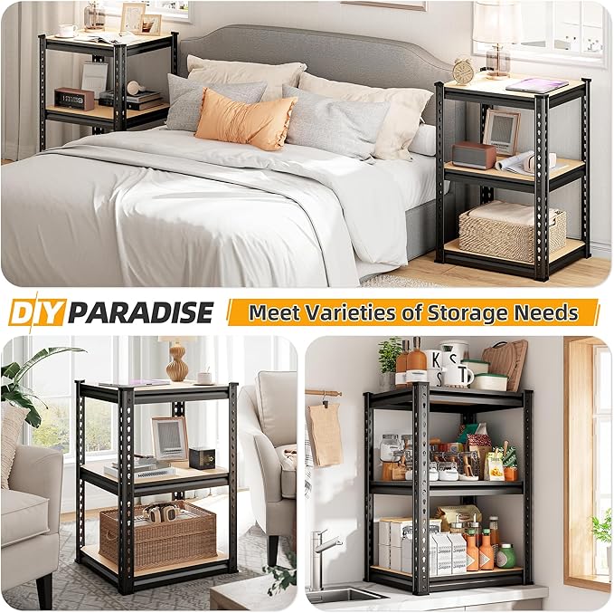 REIBII Storage Shelves 6 Tier Garage Shelving Heavy Duty Metal Shelving Loads 2250LBS Adjustable Metal Shelves for Garage Pantry Closet Kitchen Basement 16" W x 16" D x 72" H