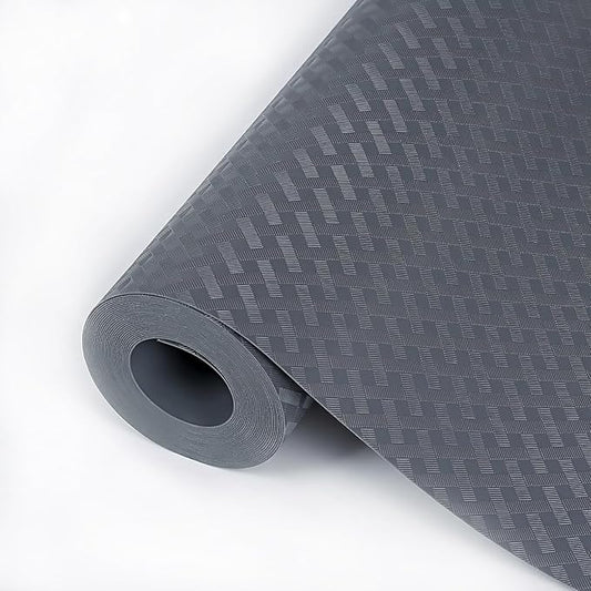 Hersvin Shelf Liners 20 in x 20 ft EVA Drawer Mats, Non-Adhesive Cupboard Pad, Kitchen Cabinet Lining Fridge Cushion (Gray Crossed Stripe, 50.8x610cm)