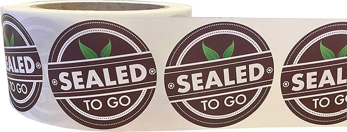 Sealed to Go Food Delivery Tamper Labels 2 Inch 500 Total Labels