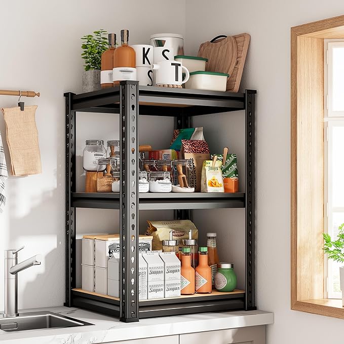 REIBII Storage Shelves 6 Tier Garage Shelving Heavy Duty Metal Shelving Loads 2250LBS Adjustable Metal Shelves for Garage Pantry Closet Kitchen Basement 16" W x 16" D x 72" H