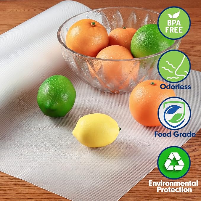 Shelf Liner, Drawer Liner, 20 Inches x 10 FT Cabinet Liner for Kitchen Cabinets Non-Adhesive Shelf Liners, Waterproof Shelf Paper with Non-Slip, Durable Liners, Clear