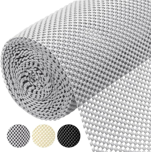 BALEINE Cabinet Liner, Drawer and Shelf Liner for Kitchen Cabinets Non-Adhesive, Non-Slip Protect Desks, Cupboard, Drawers, Shelves, Tableware (17.5 in x 20 Ft, Gray)