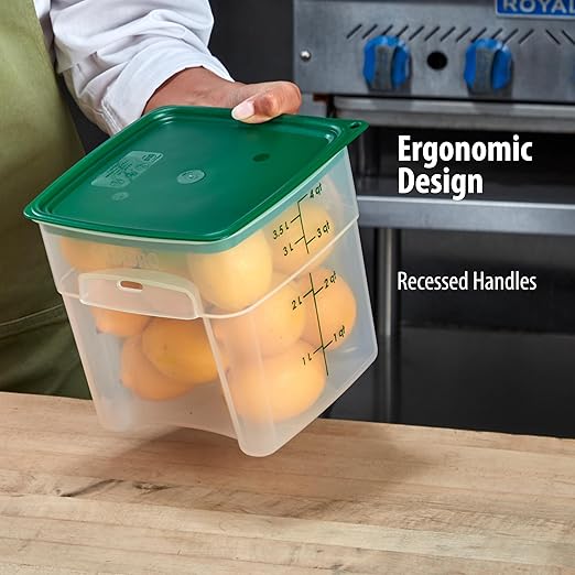 Cambro Food Storage Containers with Lids (Microwave Safe and BPA-Free) - 4 QT (Quart) Square Food Storage Container with Lid (2 Pack)