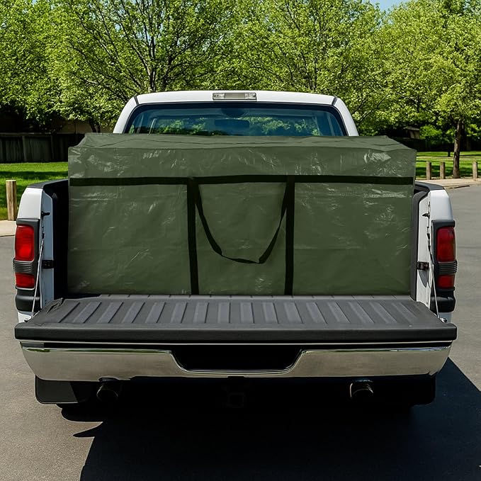 Windyun 4 Pack 168 Gallon Extra Large Moving Bags XXL Heavy Duty Storage Bag with Strong Zipper Handle Jumbo Big Tote Box Foldable for College Dorm Travel Clothes Duffle Blanket Pillow(Army Green)