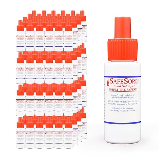 DiSorb Spill Absorbent Powder - Clean Up Bodily Fluids, Blood, Vomit, Urine, Diarrha - Fluid Solidifier for Daycares, Buses, Schools, Hospitals, Restaurants - 1200cc - 96 Bottles Per Case