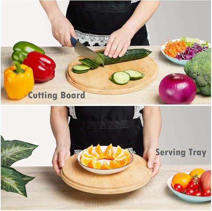 ECOHAGOU 12.6" Extra Large Salad Serving Bowl Set with Wooden Lid&Utensils, 8.4Qt. Bamboo Fiber Salad Bowl with Servers for Kitchen, Lightweight Big Bowl White for Mixing Salad,Fruit,Pasta