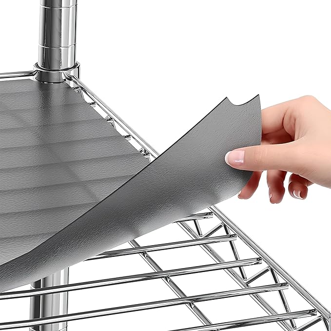 Sterling Shelf Liners for Wire Shelf System: Set of 5 in Graphite: 16 x 36 inch: Plastic Wire Shelving Mats