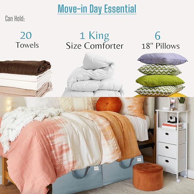 VENO 4 Pack Moving Bags and Large Christmas Decoration Storage Bins with lids. Alternative to Moving Boxes, Packing Supplies for College. Heavy Duty Totes (Light Blue Matte, 4 Pack)