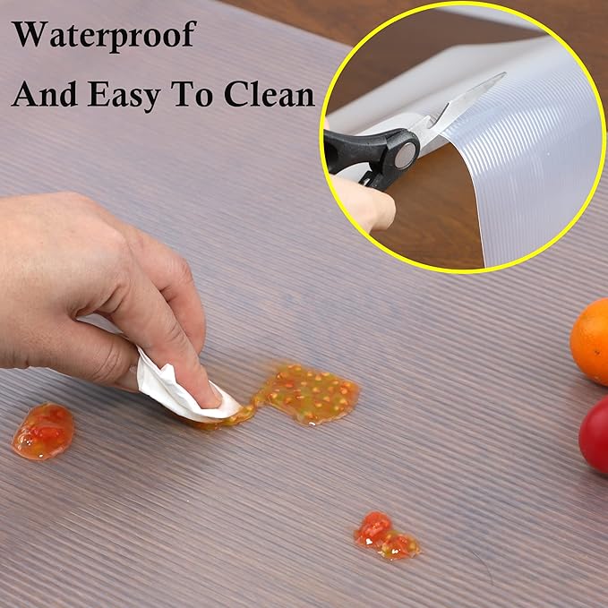 Shelf Liners for Kitchen Cabinets 10 Inch Wide X 20 Ft Non Adhesive Cabinet Drawer Liners Non Slip Clear Waterproof Shelves Liners for Refrigerator Closet Cupboard Pantry Mat Kitchen Bathroom