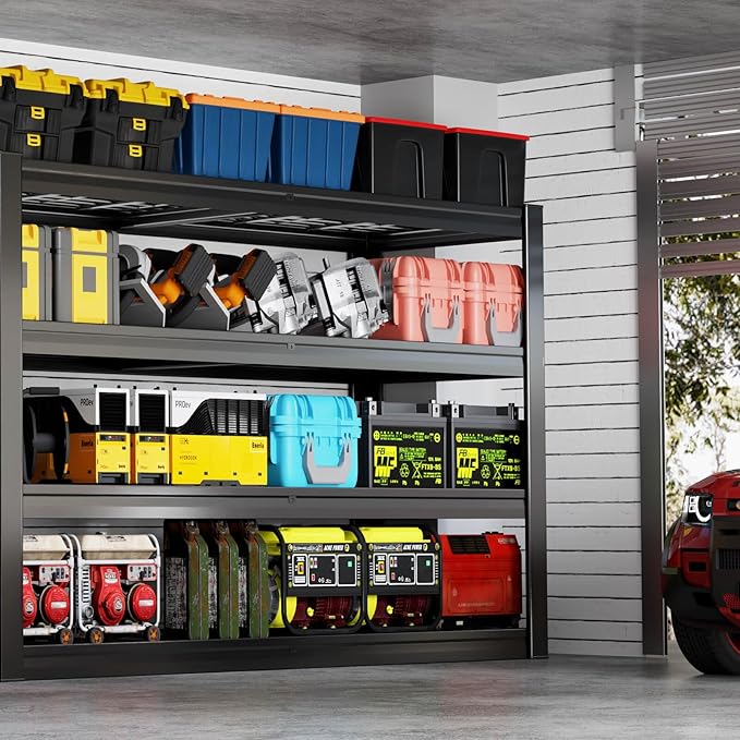 30" Deep Heavy Duty Garage Shelving Units, 68" Wide Storage Shelves, 4 -Tier Metal Garage Shelves,Large Storage Rack,Industrial Shelving for Shop, 68" W x 30" D x 68" H