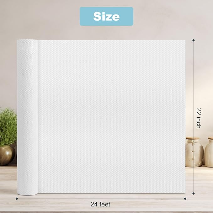 Self-Adhesive Contact Paper for Cabinets and Drawers: Large Peel and Stick Non-Slip Shelf Liner - Waterproof Removable Wide Kitchen Drawer Liners for Shelves Under Sink 22" W x 290" L