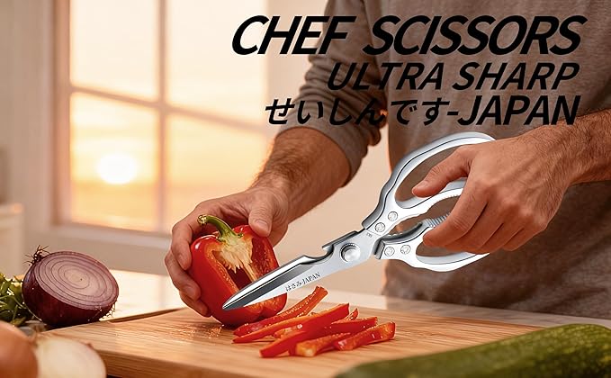 Kitchen Scissors Set, Heavy Duty Meat Scissors All Purpose, Dishwasher Safe Food Shears for Seafood Pizza Herb Chicken Poultry Cutting Cooking, Christmas Gifts for Men Women Mom Dad