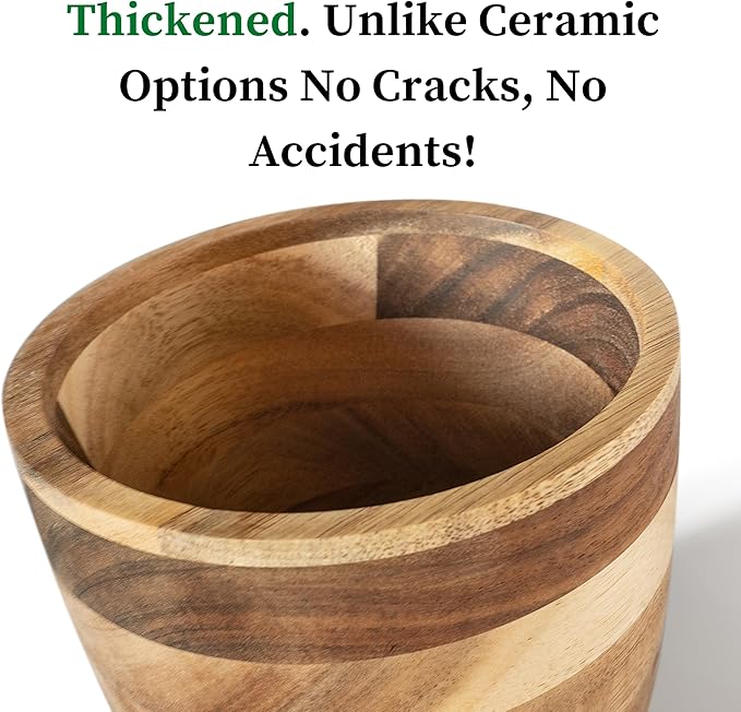 Jean Lemond Introducing The Always Fresh Acacia Garlic Keeper For Counter. A Crafted Large Garlic Storage Jar. A Rustic Garlic Holder Container Pot Saver.