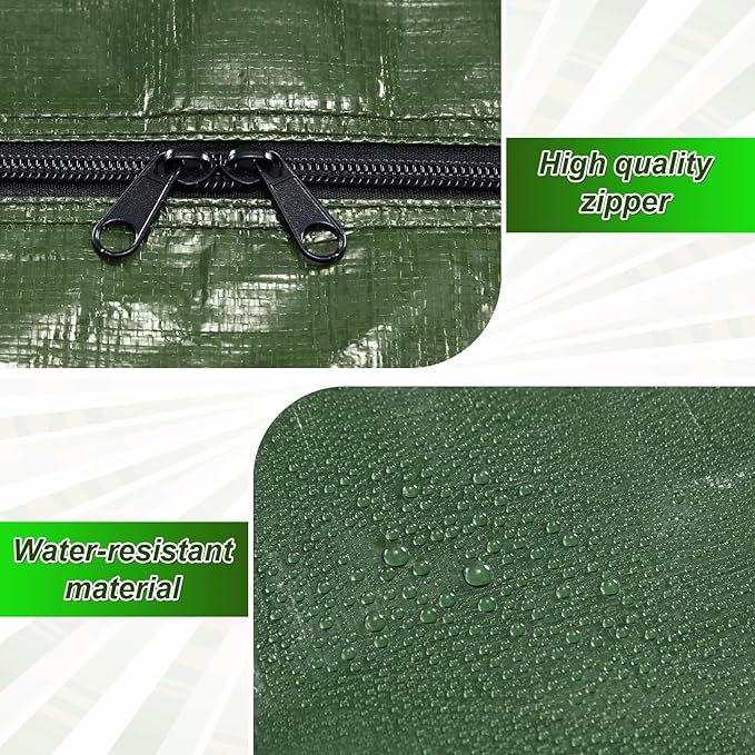 4 Pcs 66 Gallon Extra Large Moving Bags Heavy Duty Storage Bag with Strong Zipper Handle Foldable XXL Jumbo Storage Tote Packing Moving Box for College Dorm Travel Cloth Duffle (Green)