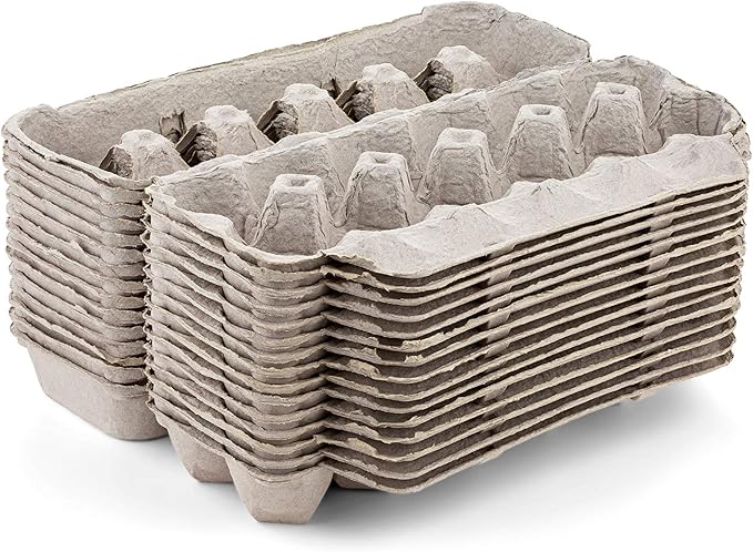 MT Products Natural Pulp Jumbo Egg Cartons 1 Dozen - Disposable Egg Storage Container (Pack of 15) - Made in the USA