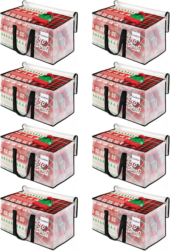 BlissTotes 8-Pack Heavy Duty Extra Large Clear Moving Bags (125L)
