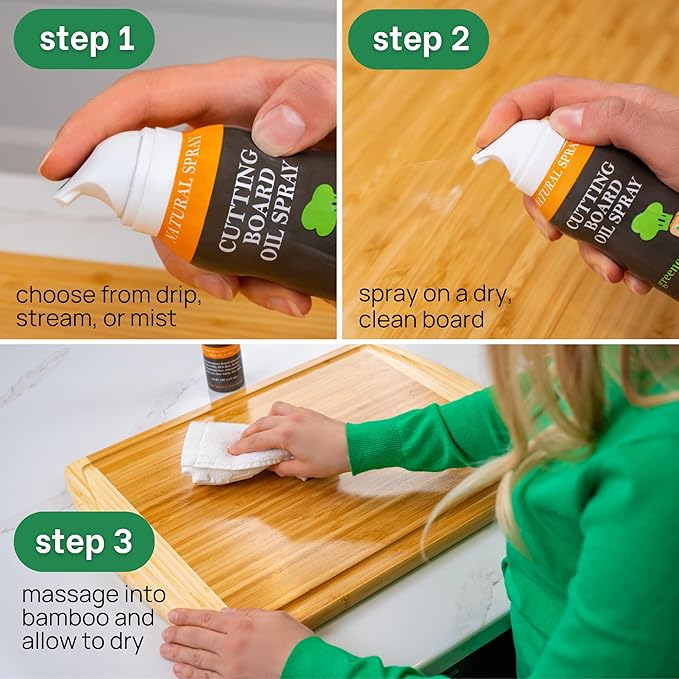 Italian Walnut Cutting Board Oil Spray Used for Conditioning Bamboo Wood Chopping Boards and Wooden Utensils - Ideal for Health Conscious Chefs