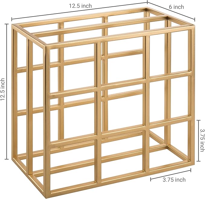 MyGif Gold Wine Rack for 9 Bottles, Modern Tabletop Freestanding Wine Holder, Horizontal Storage for Kitchen, Bar & Dining Room, Rustic Industrial Decor