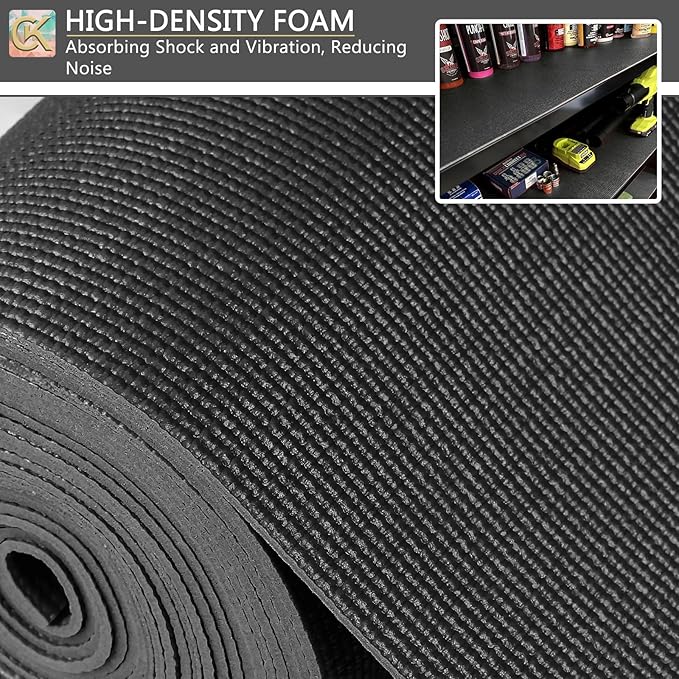 Foam Toolbox Liner Shelf Liner, Thickened Durable Pad Tool Box Mat for Protecting Your Tools, Work Surfaces, Garage, Chest -Black 3mm Thickness, 24 inch*24 ft