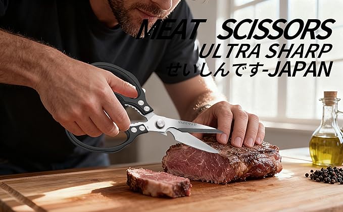 Kitchen Scissors Set, Heavy Duty Meat Scissors All Purpose, Dishwasher Safe Food Shears for Seafood Pizza Herb Chicken Poultry Cutting Cooking, Christmas Gifts for Men Women Mom Dad