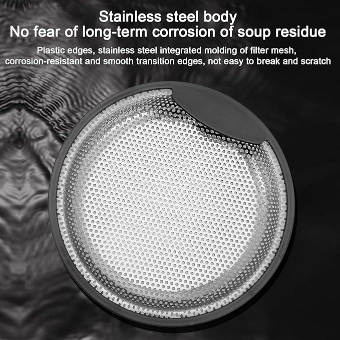 Kitchen Sink Strainer Stainless Steel, Sink Drain Strainer Basket with Handle Suitable for Kitchen Filter Basket Replacement 7.3" Diameter,1.2" Deep（Round）