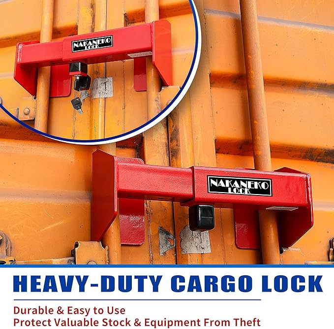 Container Locks, Heavy Duty Cargo Lock, Container Door Locks, Semi Trailer Door Lock, Semi Truck,Anti-Theft, Rust-Proof,Cargo Security, Bolt Cutter Resistant,Key Lock, Mechanical