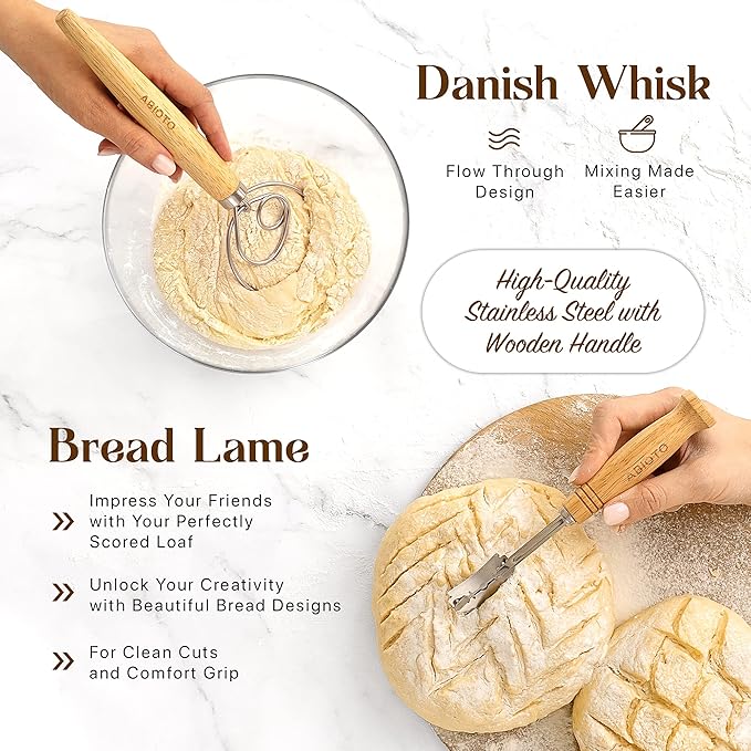 Banneton Bread Proofing Basket Set and Sourdough Bread Baking Supplies - Essential Sourdough Tools with 9" Round, 10" Oval Baskets, and Sour dough kit - Perfect Baking Gifts for Women, Men, and Bakers