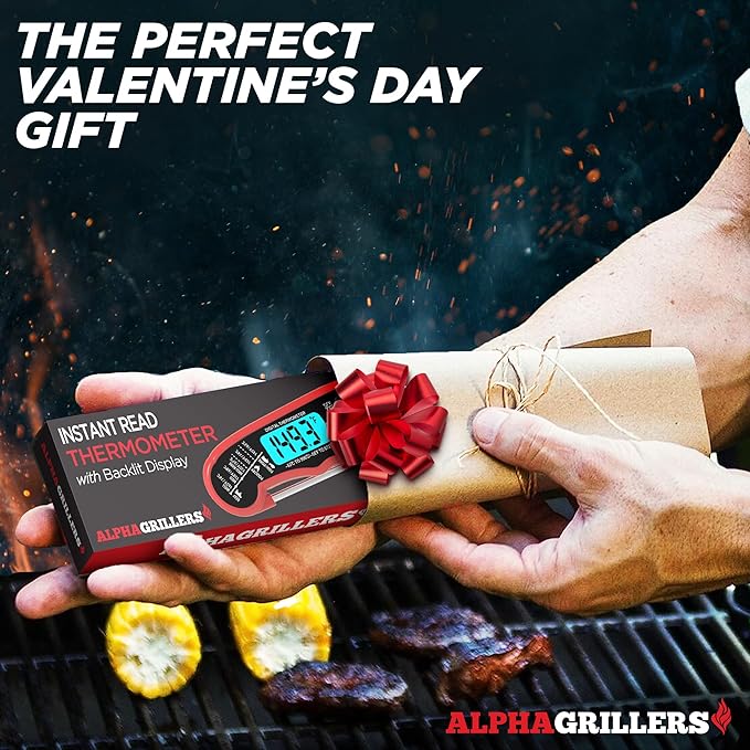 Alpha Grillers Meat Thermometer Digital - Instant Read Food Thermometer for Cooking and Grilling Gifts for Men Valentines Day Gifts for Him Her Mom Dad