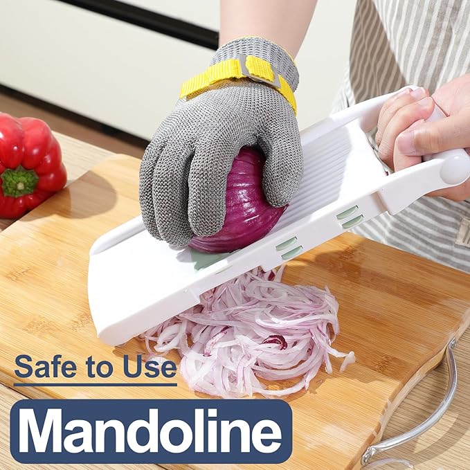 Dowellife Comfortable ANSI A9 Cut Resistant Glove Food Grade, Mesh Metal Kithcen Glove for Chef Oyster Shucking Mandoline Knife Butcher Meat Cutting(Medium-3 Pcs)