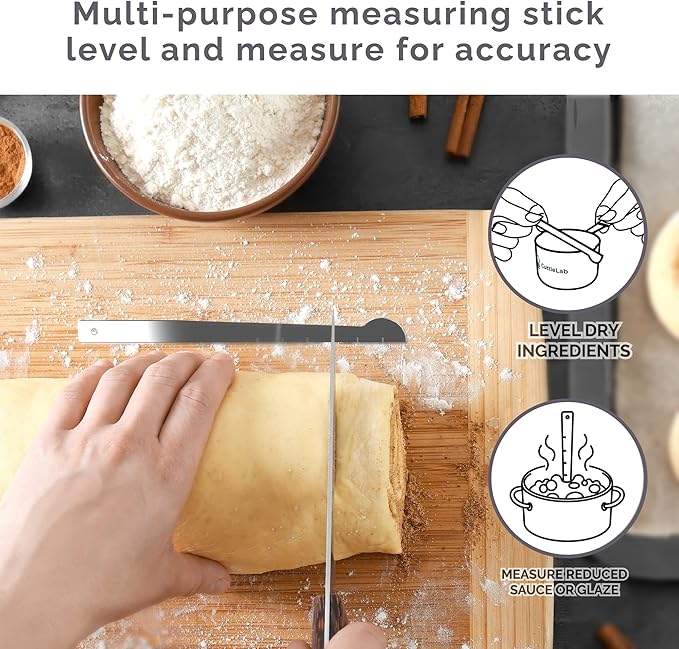 CuttleLab Measuring Cups and Measuring Spoons Set of 14 - Stainless Steel Measuring Cups and Spoons Set, Includes 1/8 Teaspoon Measuring Spoon, 1/8 Cup Measuring Cup, Leveler Dry (14, Charcoal)