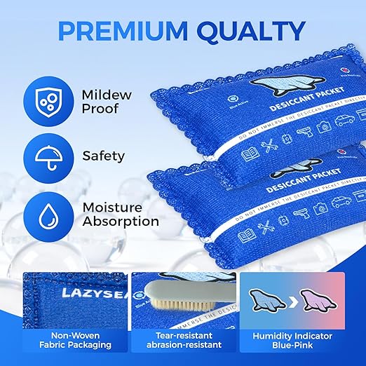 150g Reusable Silica Gel Desiccant Packs for Storage Spaces Color-Changing Indicator Reusable Desiccant Packs for Storage Boxes, Wardrobes, Electronic Devices, 3D Printing Materials