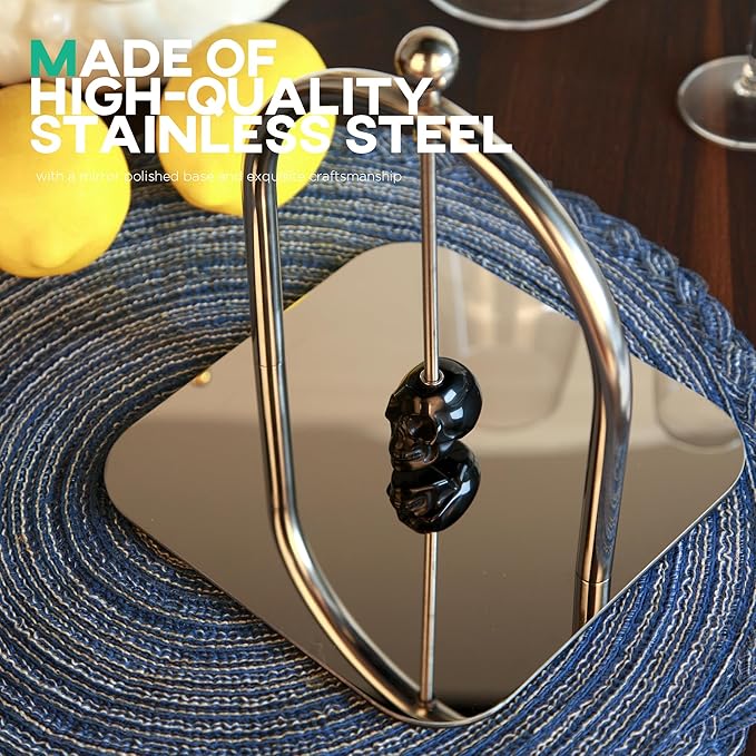 Homestia Cocktail Napkin Holder for Table - Stainless Steel Paper Napkin Holder Fits 5-7" Napkins - Windproof Dispenser for Kitchen, Coffee Bar, Cocktail Bar (Gift Idea)