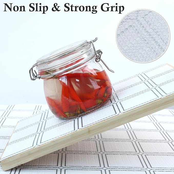 Shelf Liners for Kitchen Cabinets 15 Inch Wide X 20 Ft Non Adhesive Cabinet Drawer Liner Non Slip Water Oil-Proof Cabinet Liner for Shelves Strong Grip Closet Cupboard Refrigerator Bathroom Mat