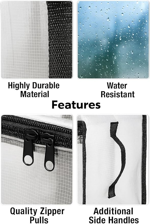 Heavy Duty Clear Tote Bag for Storage & Organization – Extra Large, Durable Zippered Storage Bin with Reinforced Handles – for Home, Travel & Garage Use (X-Large, 6.0, Count)