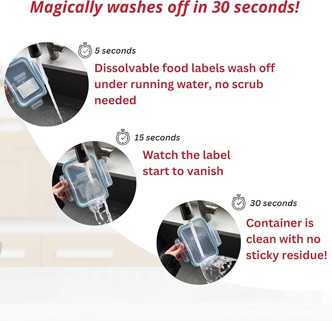 2x3 Dissolvable Food Labels, 1000 Label Stickers, Bottle Labels for Storage Bins, Sticker Labels for Food containers, (1000, Blue)