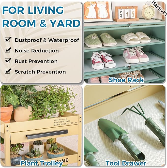 Hersvin Shelf Liners, 22in x 20ft Kitchen Drawer Mats, Non-Adhesive EVA Cupboard Protector, Cabinet Lining, Refrigerator Liner (Clear Dot, 56x610cm)