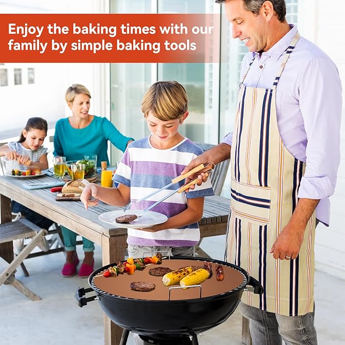 Oven Liners for Bottom of Oven, 4 Pack Resuable Heavy Duty Teflon Oven Mat, Non Stick Oven Mats for Bottom of Electric Oven Gas Oven Toaster Stove Top Protectors Microwave Stove Grill, Easy to Clean