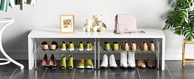 1-Tier Wire Shelf Rack,30" Wx14 Dx17 H,Single Metal Shelves Rack,Height Adjustable Metal Wire Shelving Unit and Storage KOR Kitchen,Cabinet,Countertop,Under-Sink,Closet,Pantry,Studio